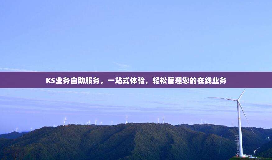 KS业务自助服务，一站式体验，轻松管理您的在线业务
