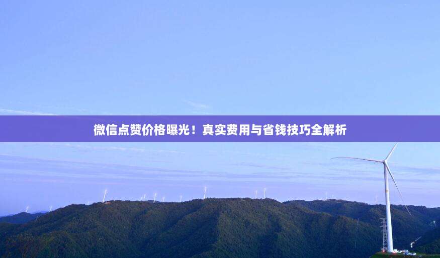 微信点赞价格曝光！真实费用与省钱技巧全解析