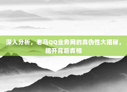 深入分析，老马QQ业务网的真伪性大揭秘，揭开背后真相