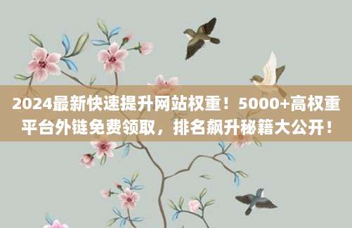 2024最新快速提升网站权重！5000+高权重平台外链免费领取，排名飙升秘籍大公开！