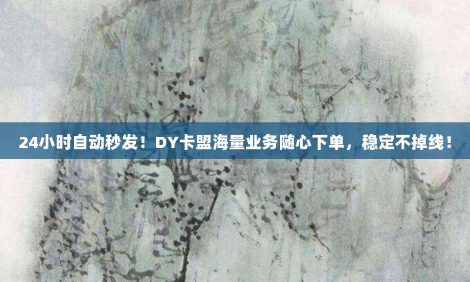 24小时自动秒发！DY卡盟海量业务随心下单，稳定不掉线！